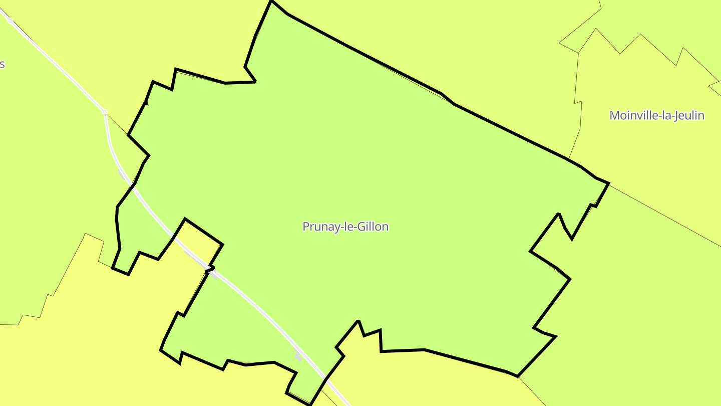 Carte des prix de l'immobilier Prunay-le-Gillon