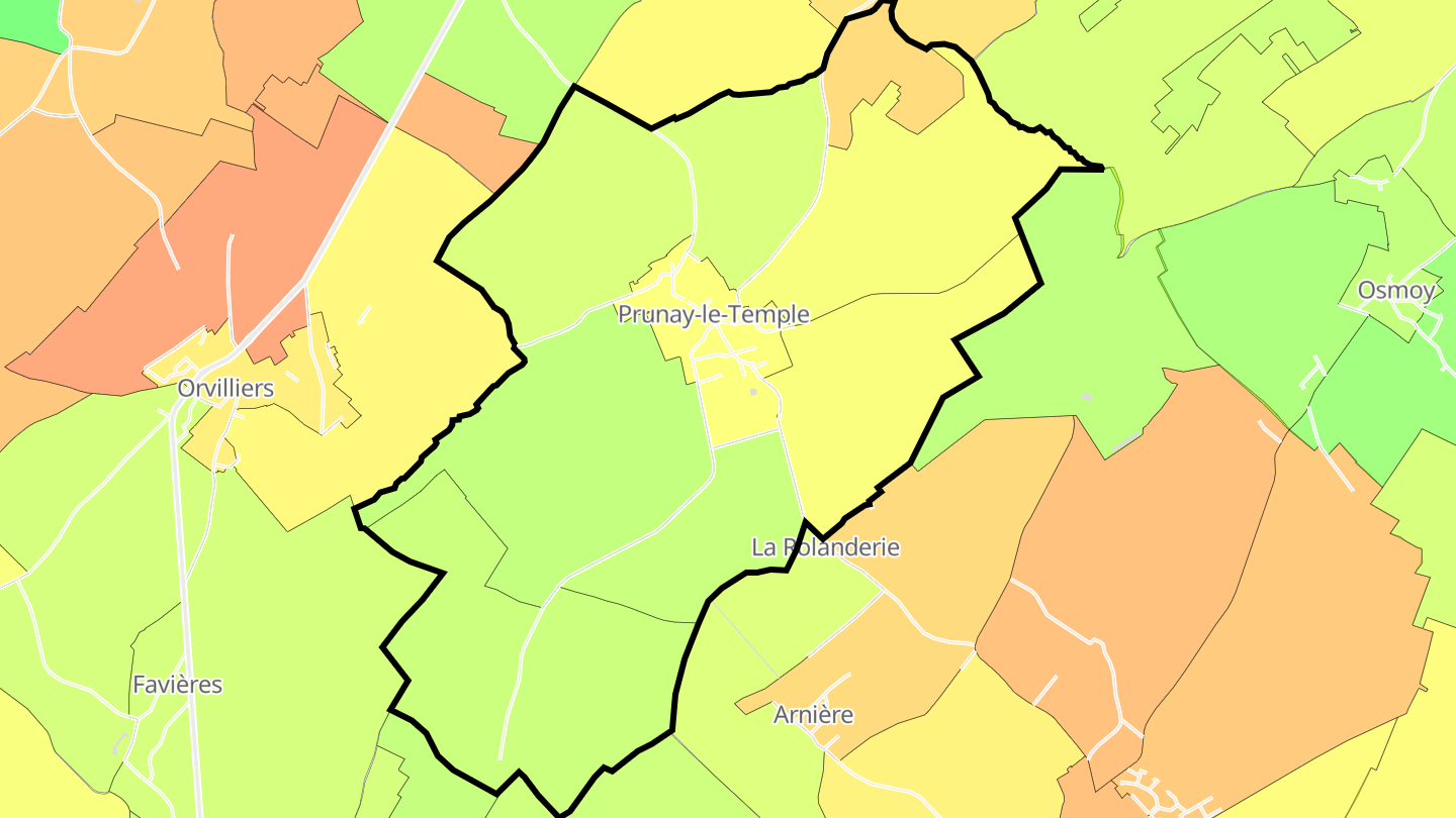 Carte des prix de l'immobilier Prunay-le-Temple