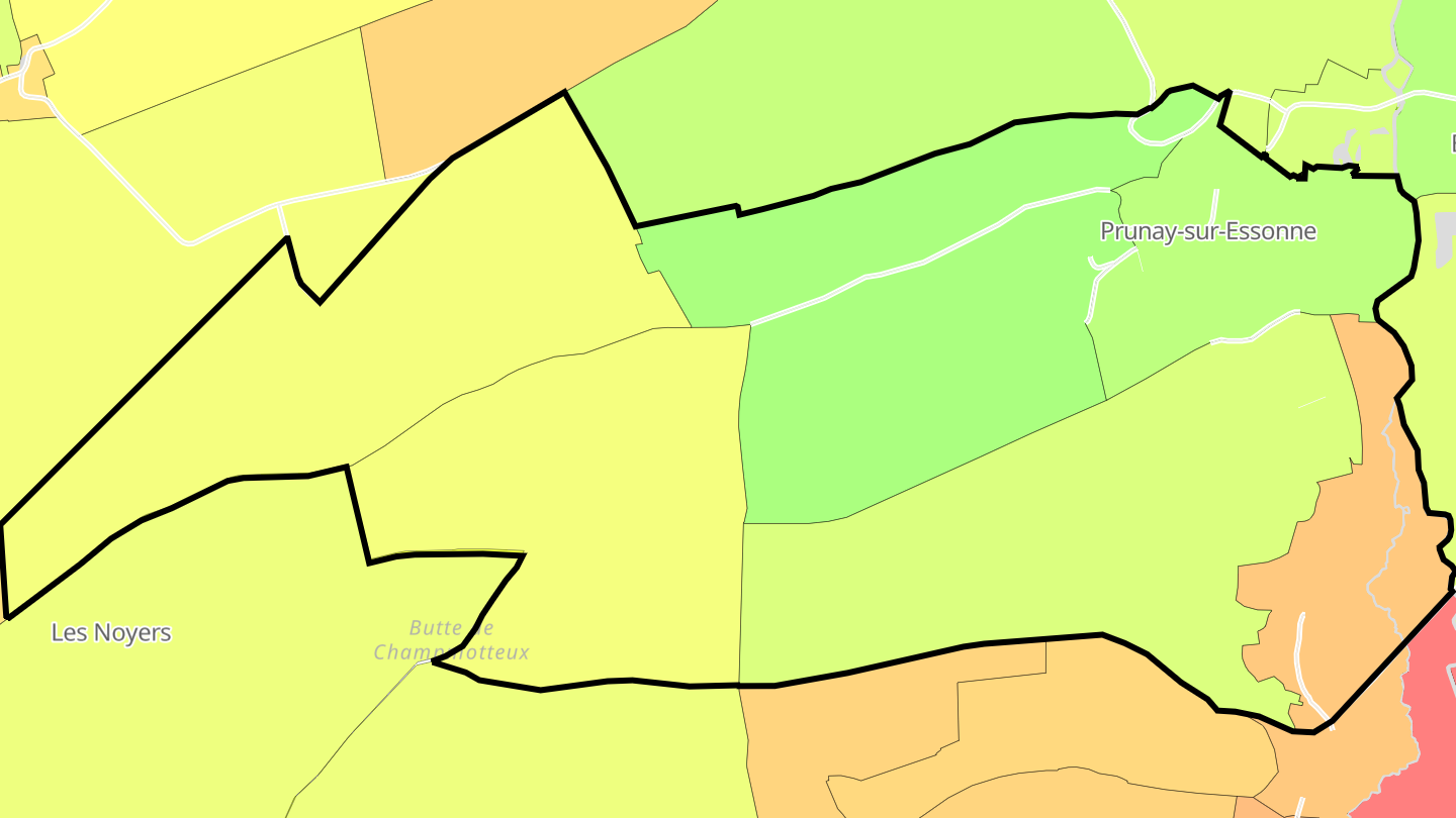 Carte des prix de l'immobilier Prunay-sur-Essonne