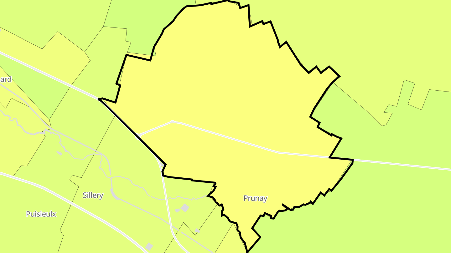 Carte des prix de l'immobilier Prunay