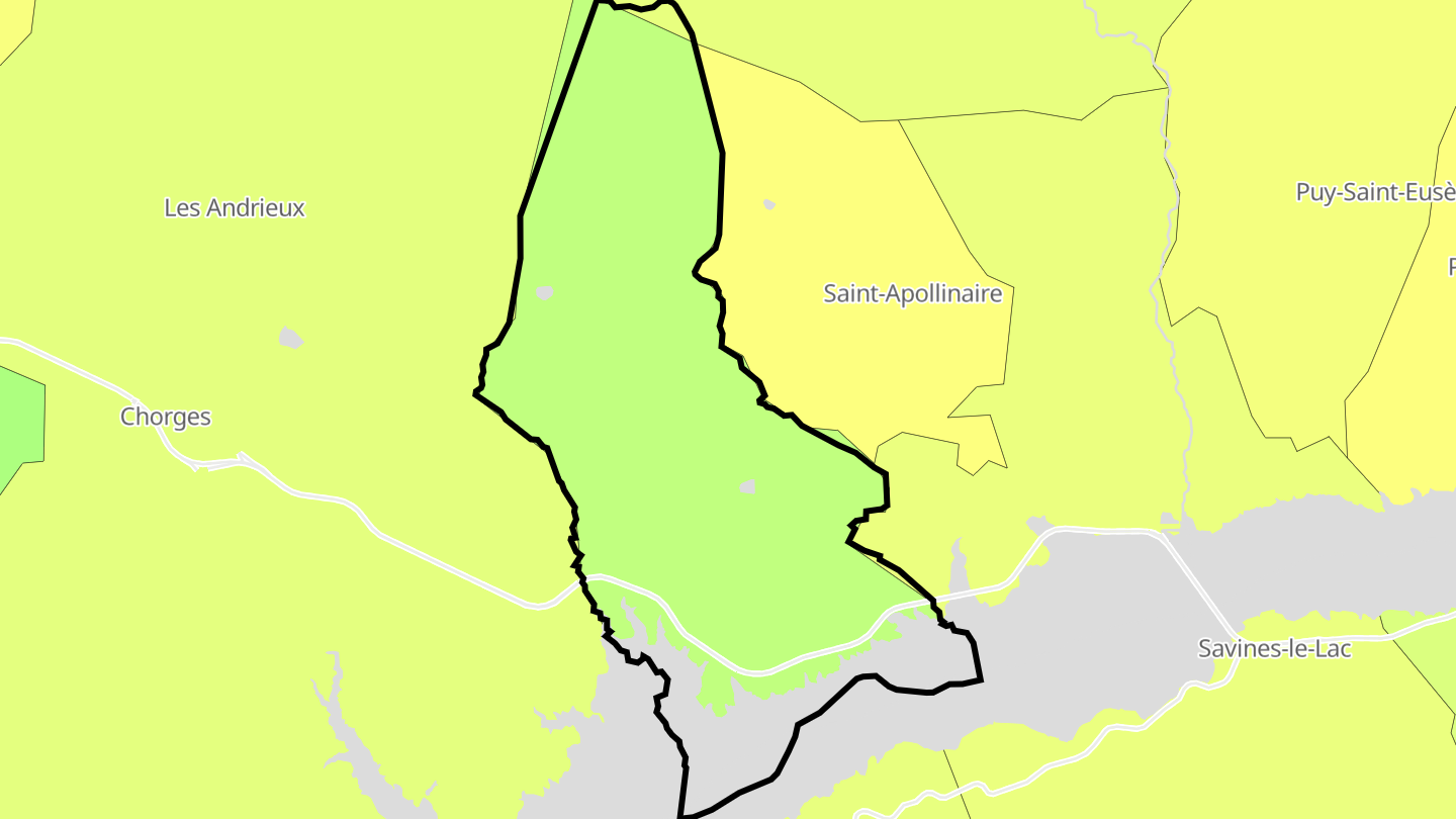 Carte des prix de l'immobilier Prunières