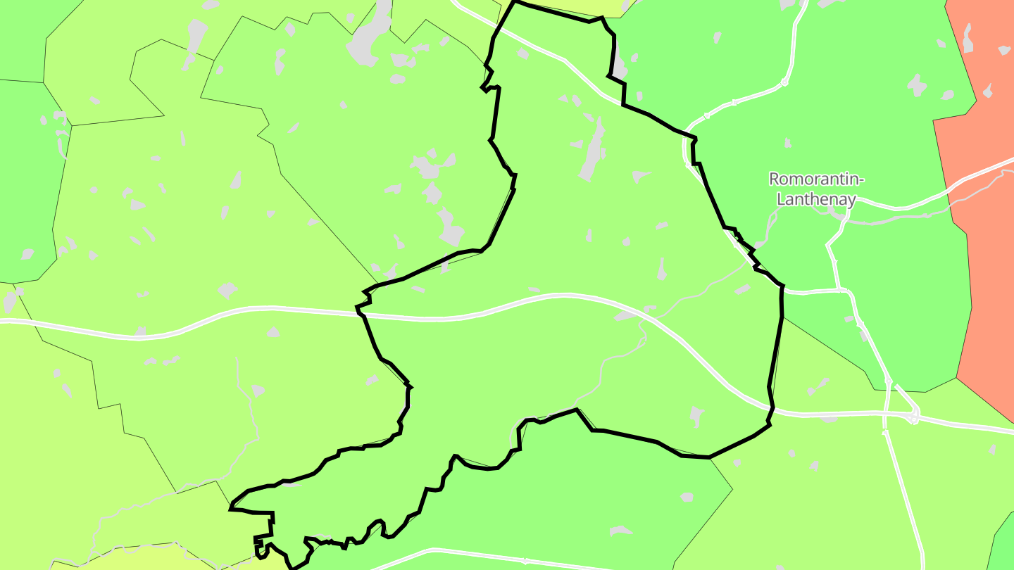 Carte des prix de l'immobilier Pruniers-en-Sologne