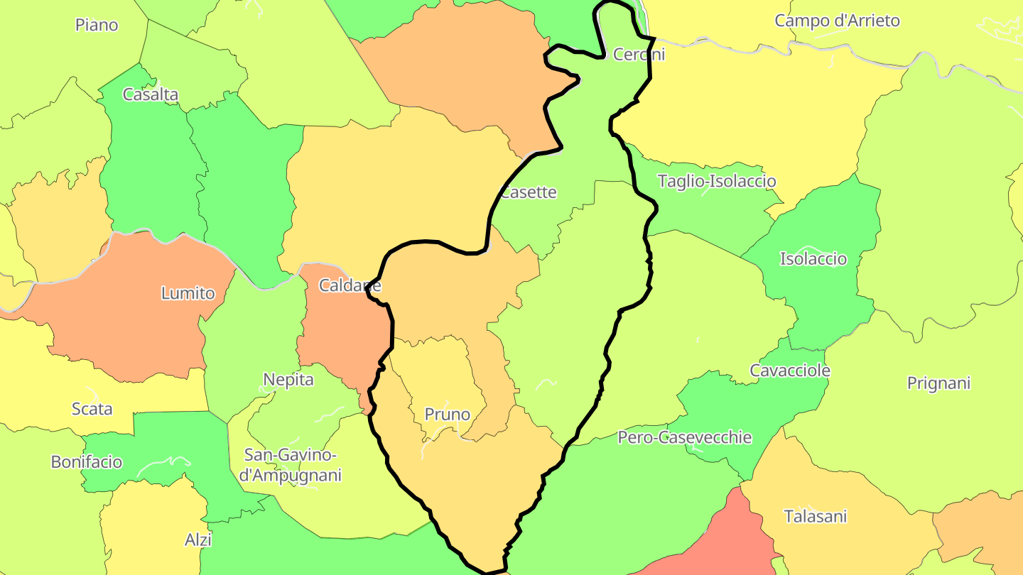 Carte des prix de l'immobilier Pruno