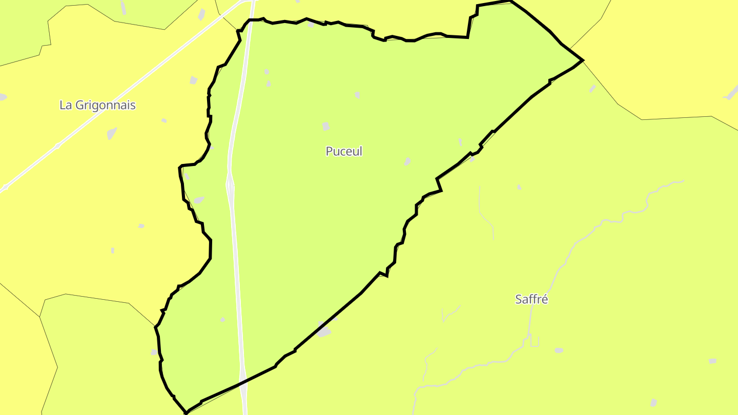 Carte des prix de l'immobilier Puceul