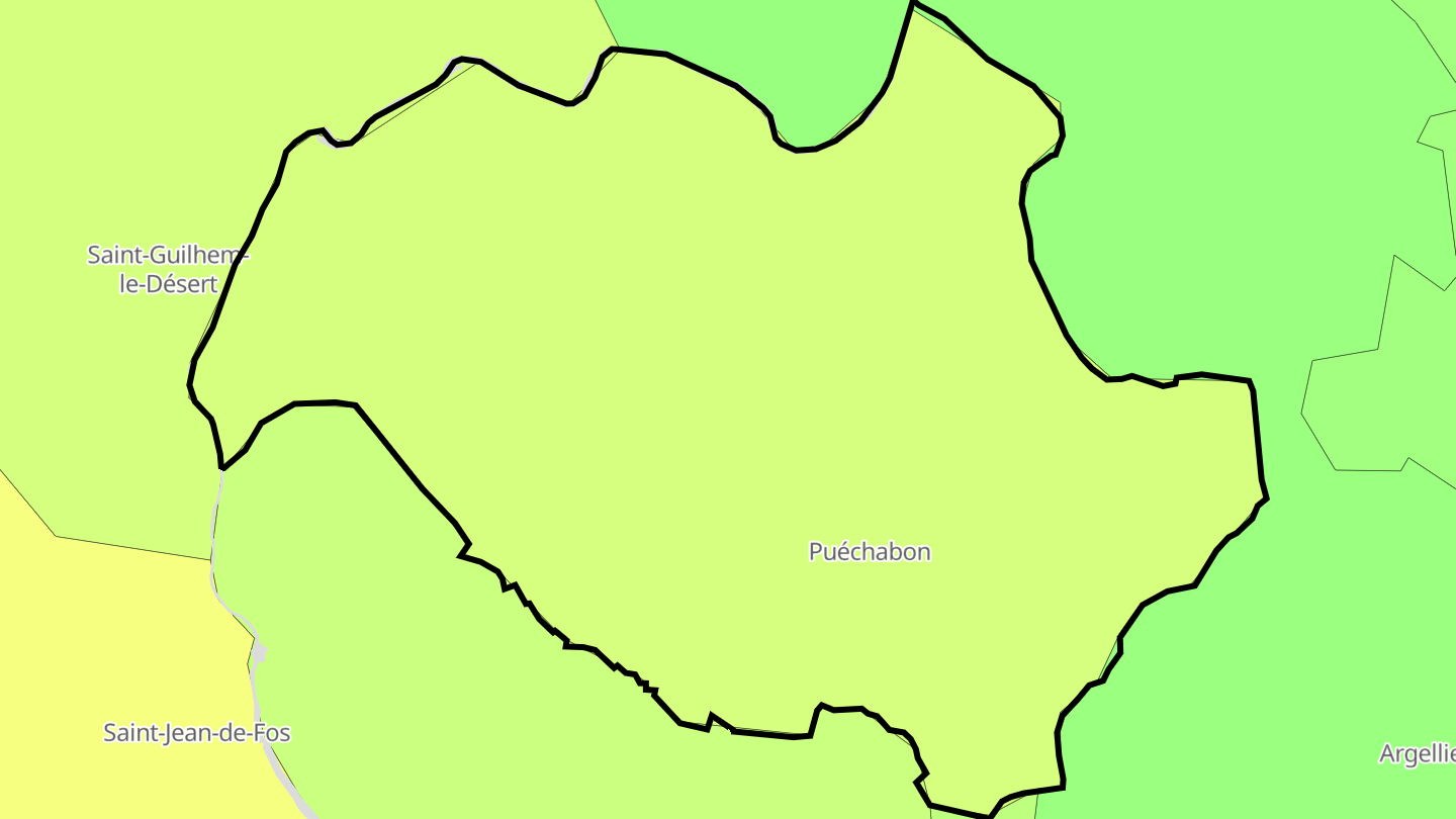Carte des prix de l'immobilier Puéchabon