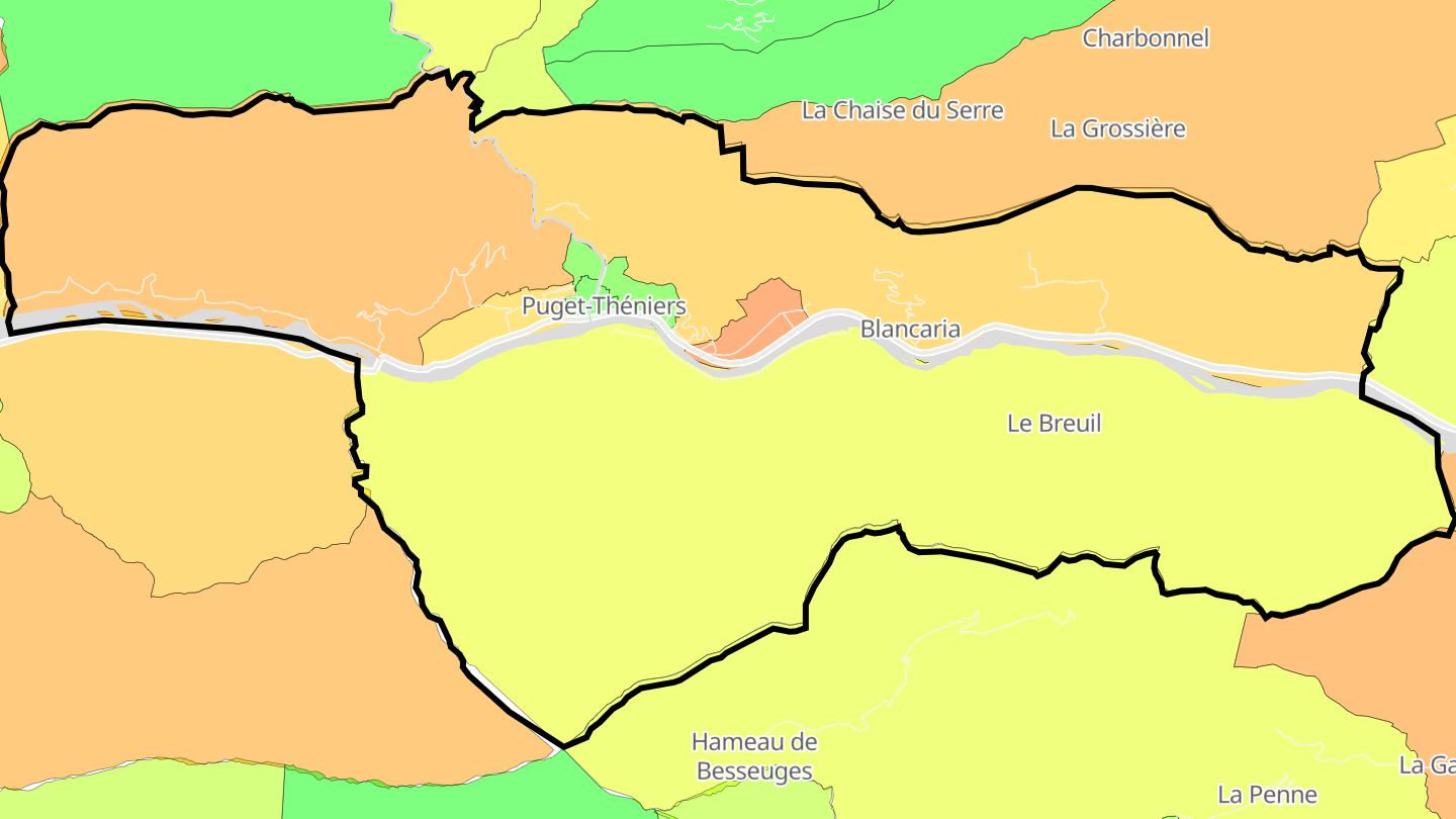 Carte des prix de l'immobilier Puget-Théniers