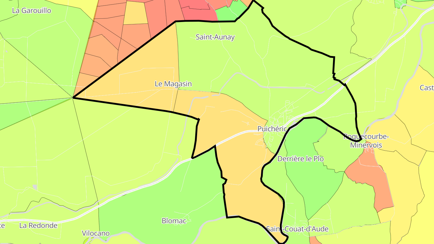 Carte des prix de l'immobilier Puichéric