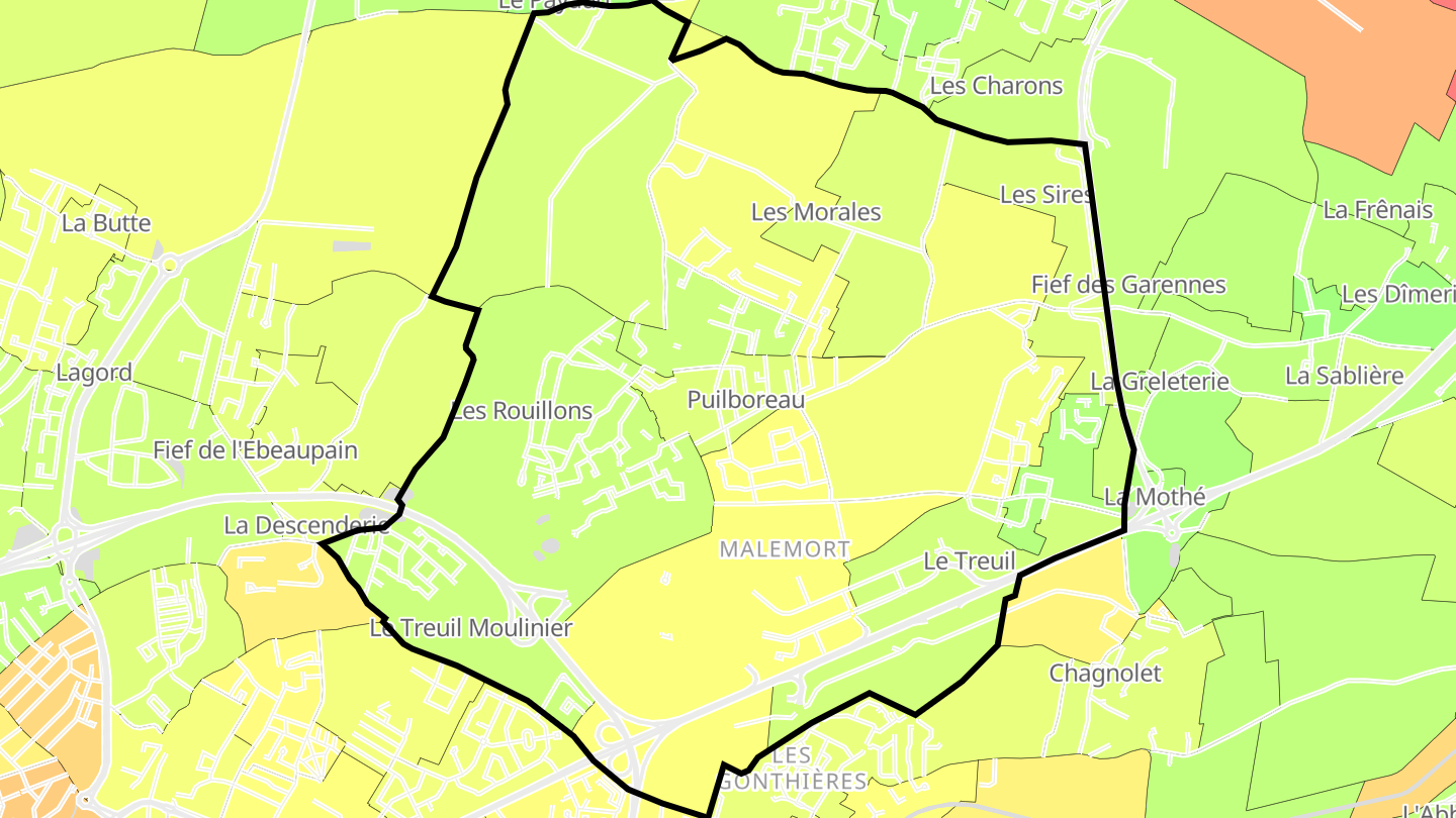 Carte des prix de l'immobilier Puilboreau