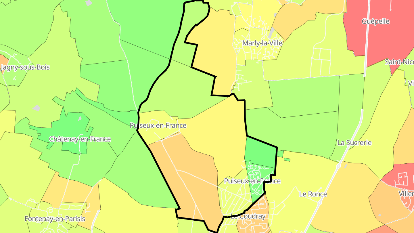 Carte des prix de l'immobilier Puiseux-en-France