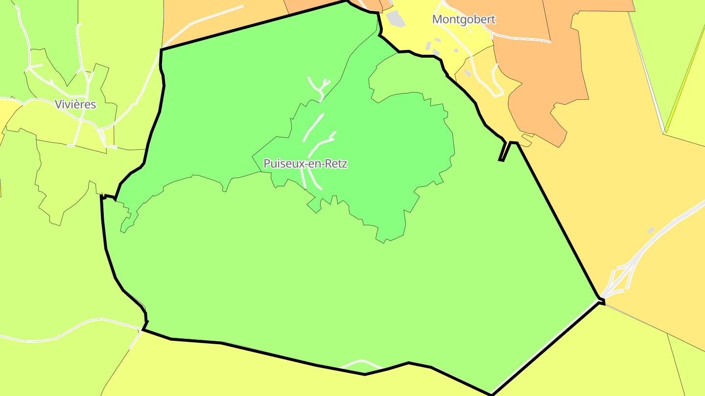 Carte des prix de l'immobilier Puiseux-en-Retz