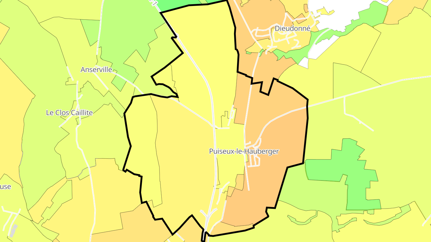 Carte des prix de l'immobilier Puiseux-le-Hauberger