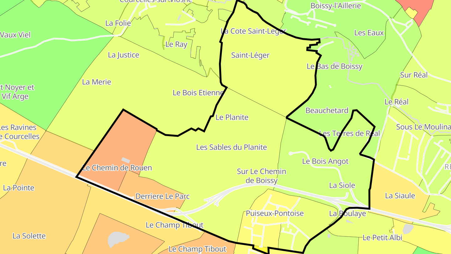 Carte des prix de l'immobilier Puiseux-Pontoise