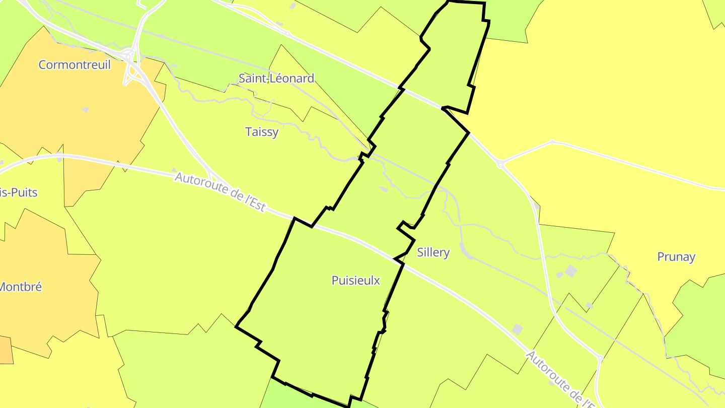 Carte des prix de l'immobilier Puisieulx