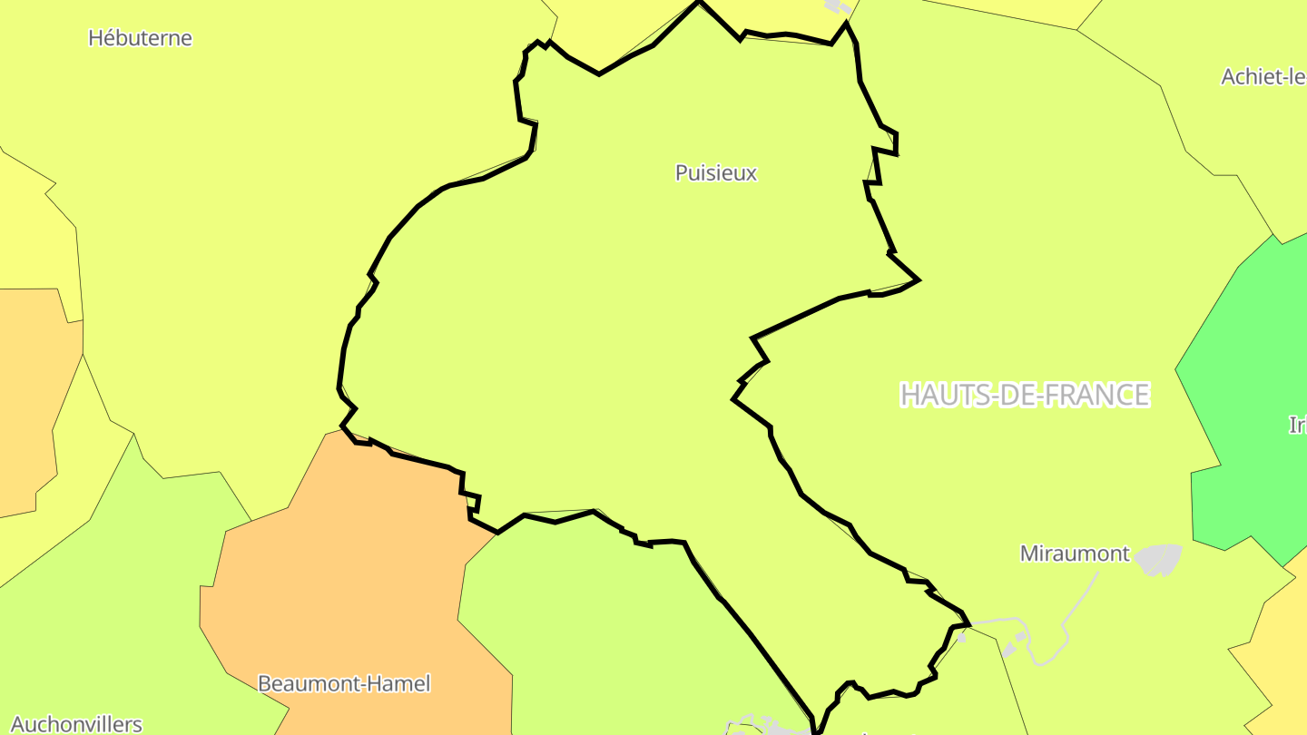 Carte des prix de l'immobilier Puisieux