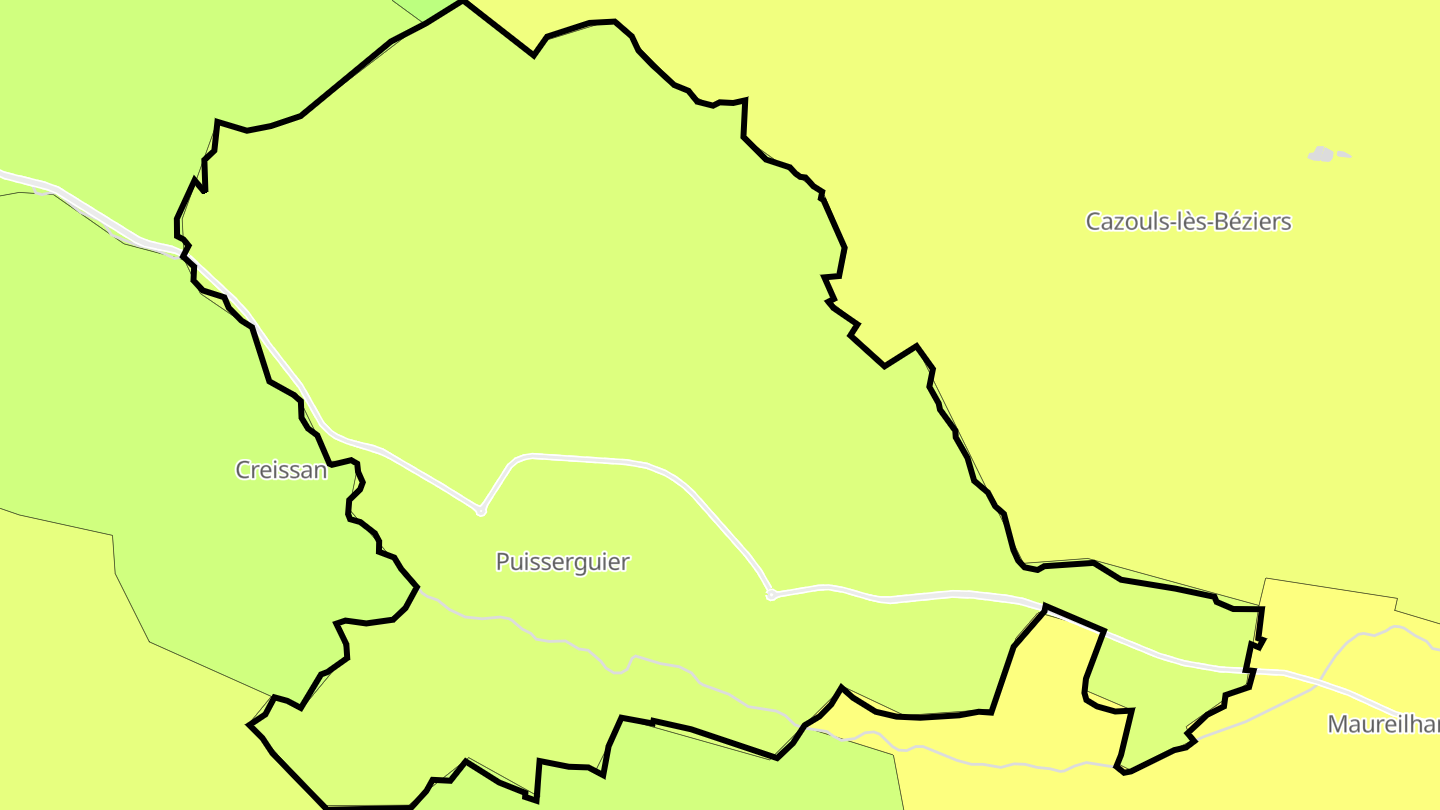 Carte des prix de l'immobilier Puisserguier