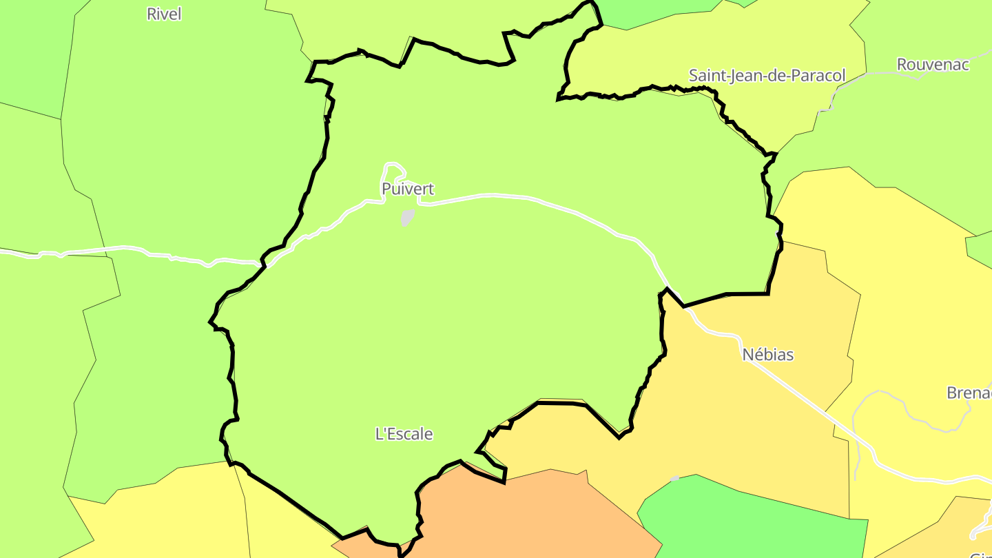 Carte des prix de l'immobilier Puivert