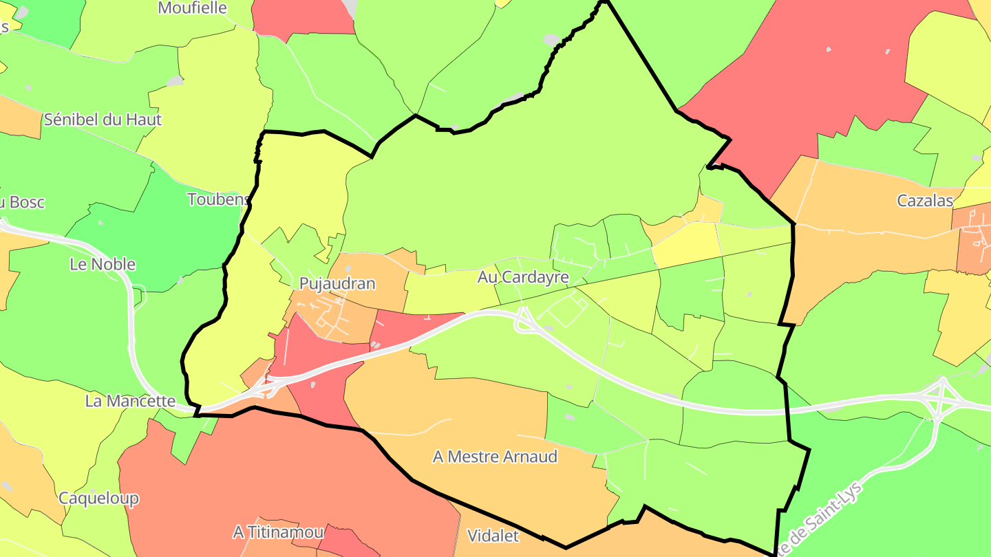Carte des prix de l'immobilier Pujaudran
