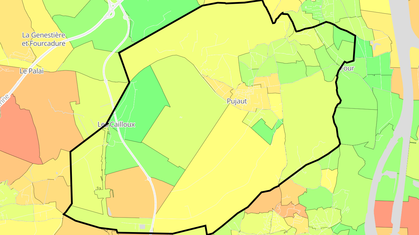 Carte des prix de l'immobilier Pujaut