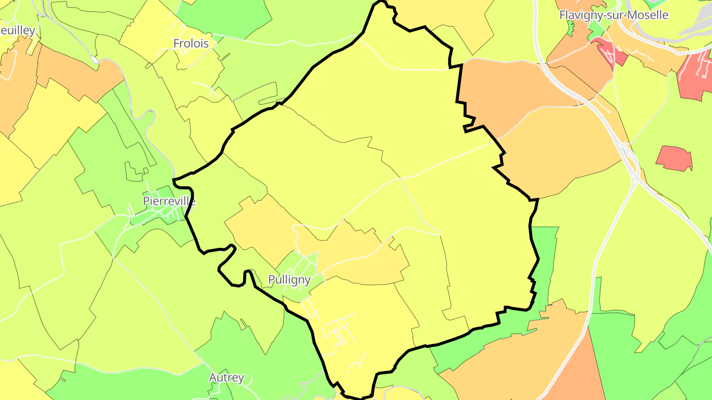 Carte des prix de l'immobilier Pulligny