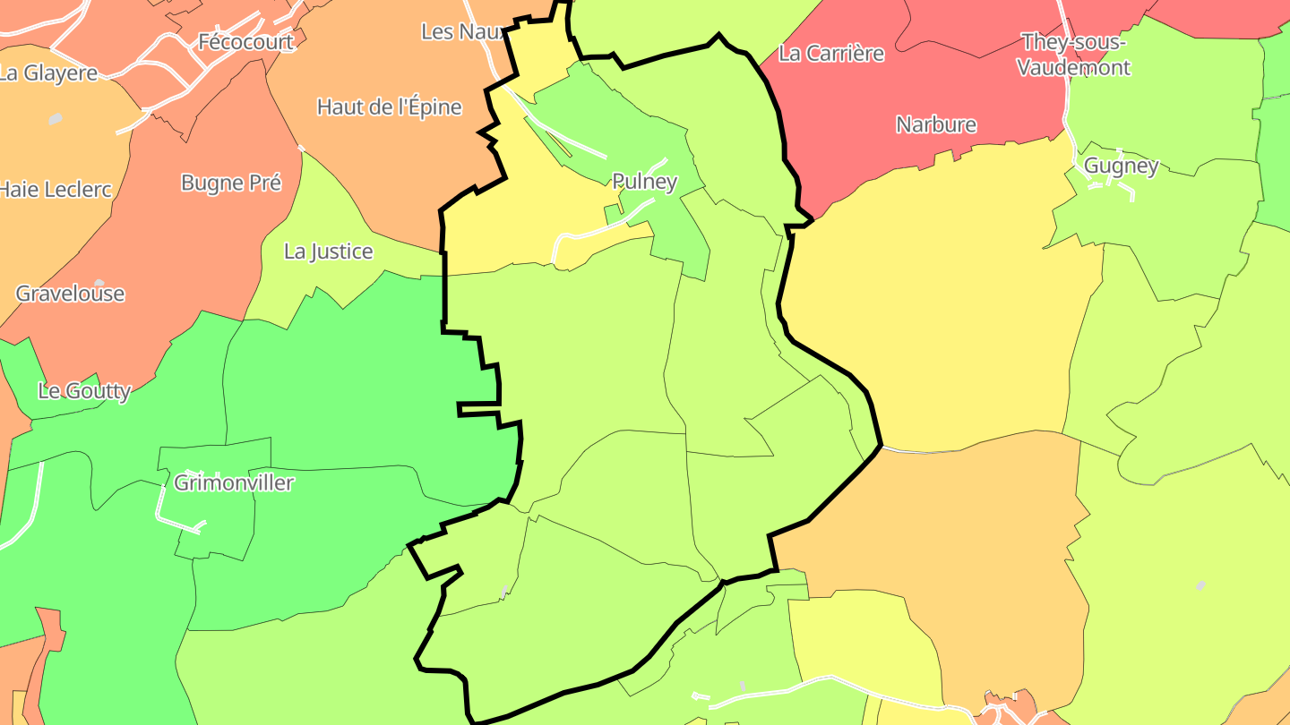 Carte des prix de l'immobilier Pulney