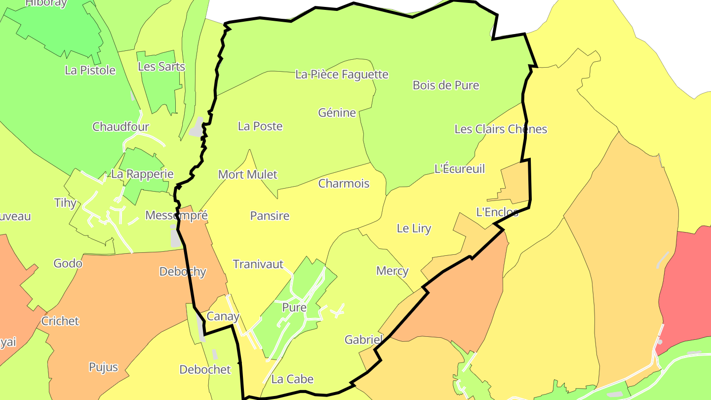 Carte des prix de l'immobilier Pure