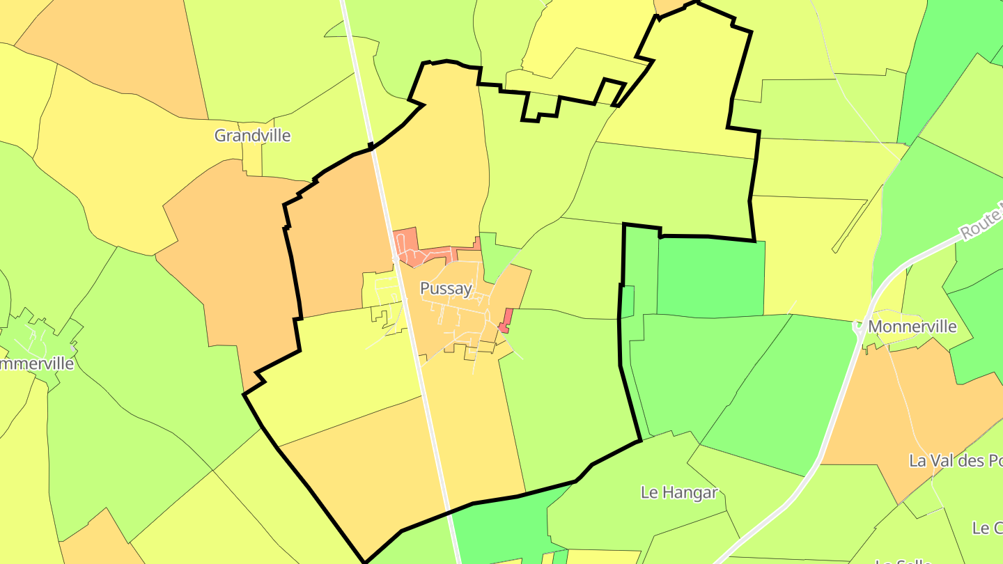Carte des prix de l'immobilier Pussay