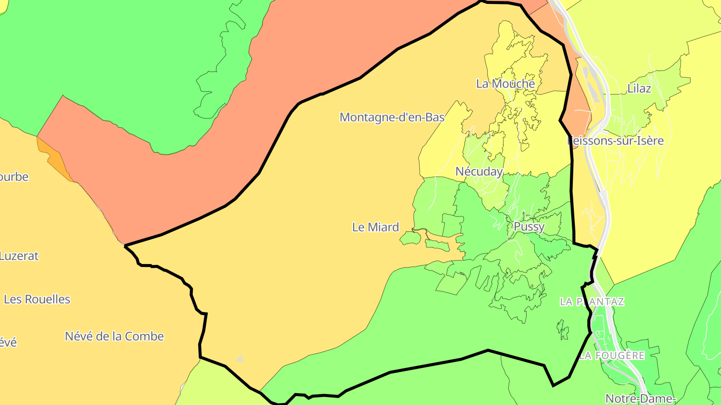 Carte des prix de l'immobilier Pussy