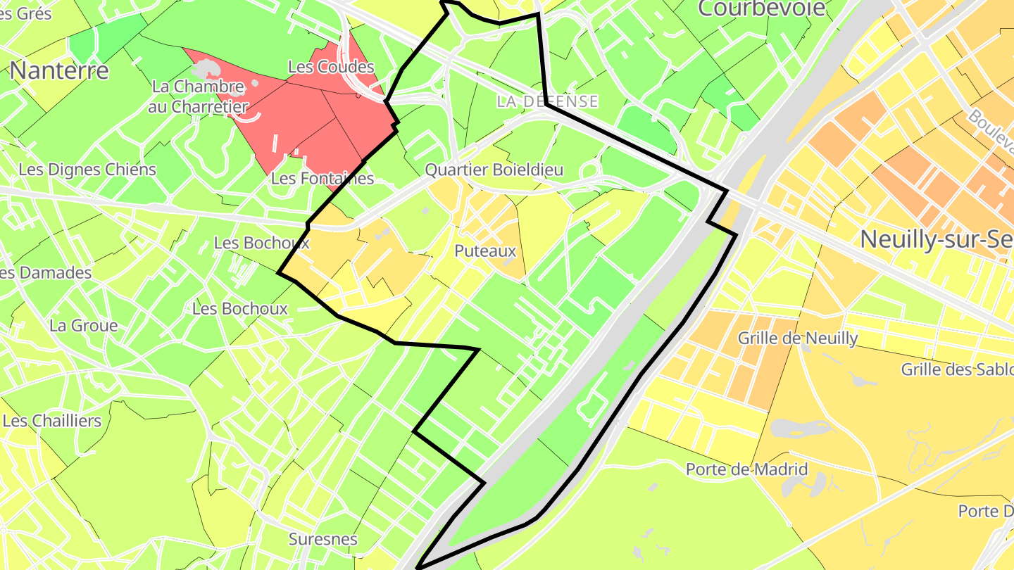 Carte des prix de l'immobilier Puteaux