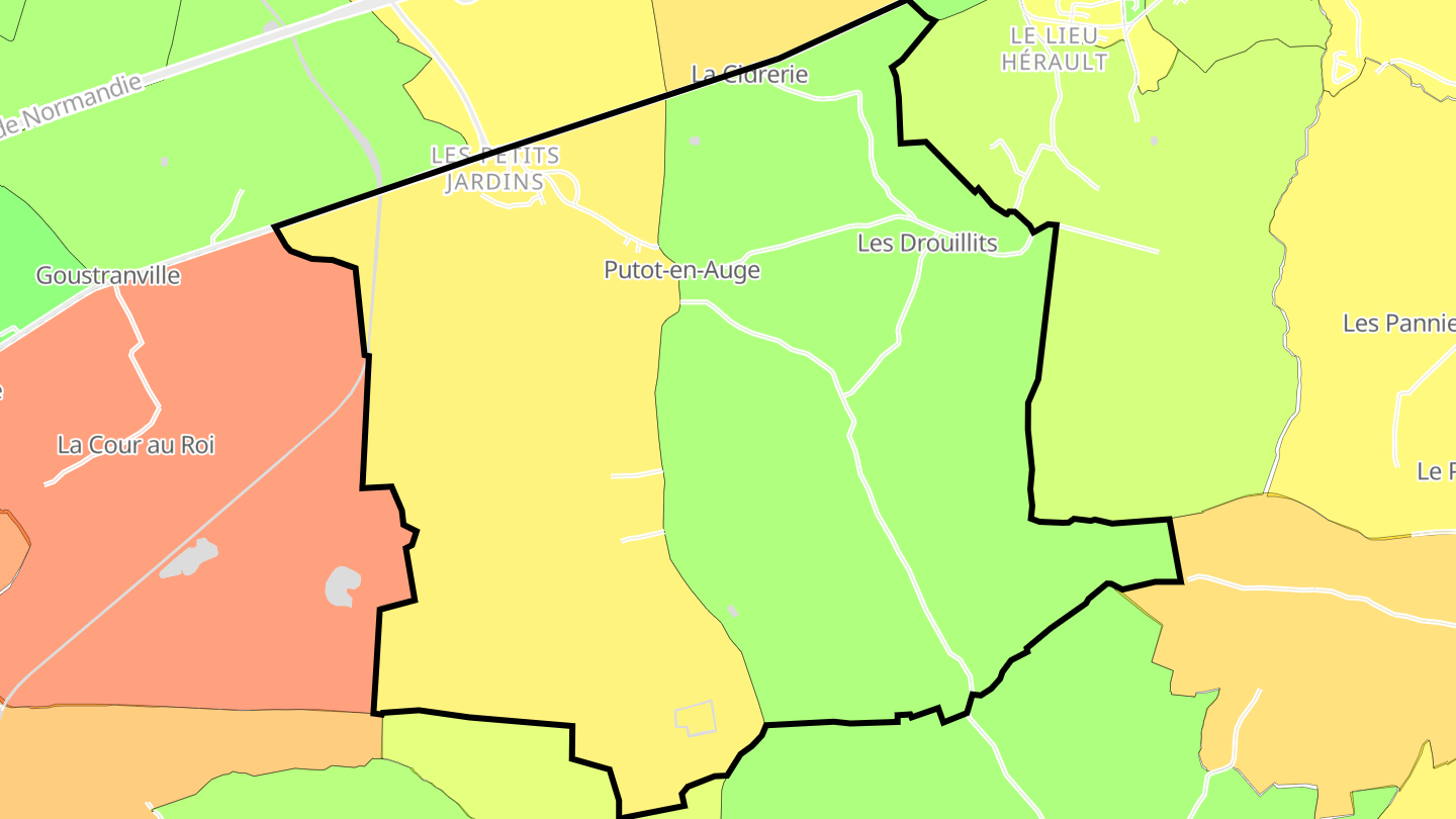 Carte des prix de l'immobilier Putot-en-Auge