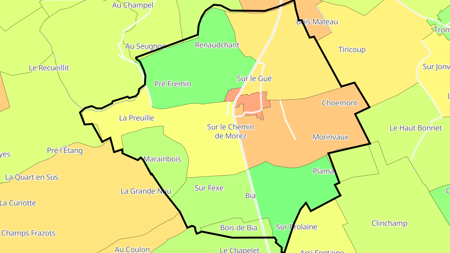 Carte des prix de l'immobilier Puxieux
