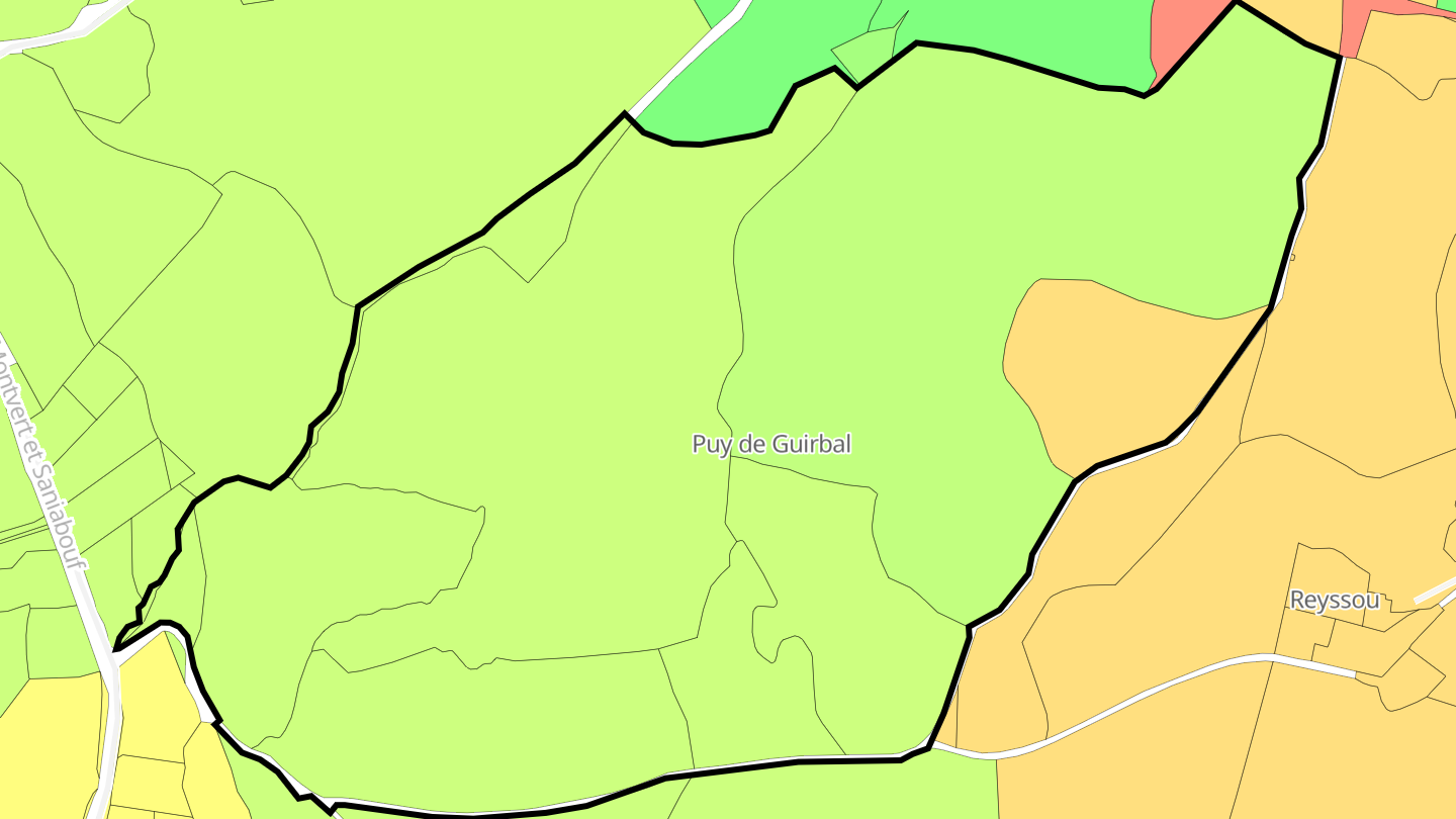 Carte des prix de l'immobilier Puy de Guirbal