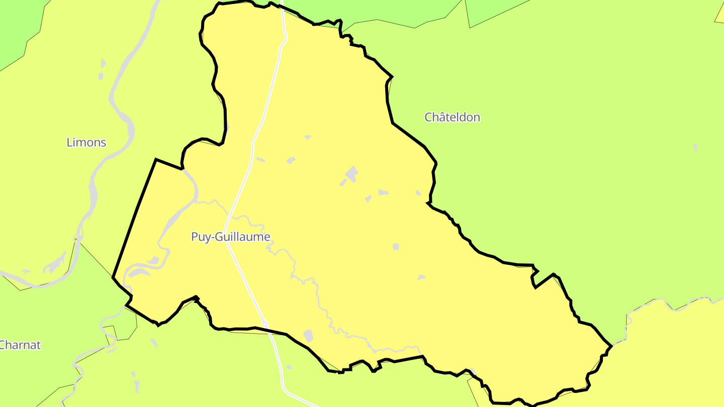 Carte des prix de l'immobilier Puy-Guillaume