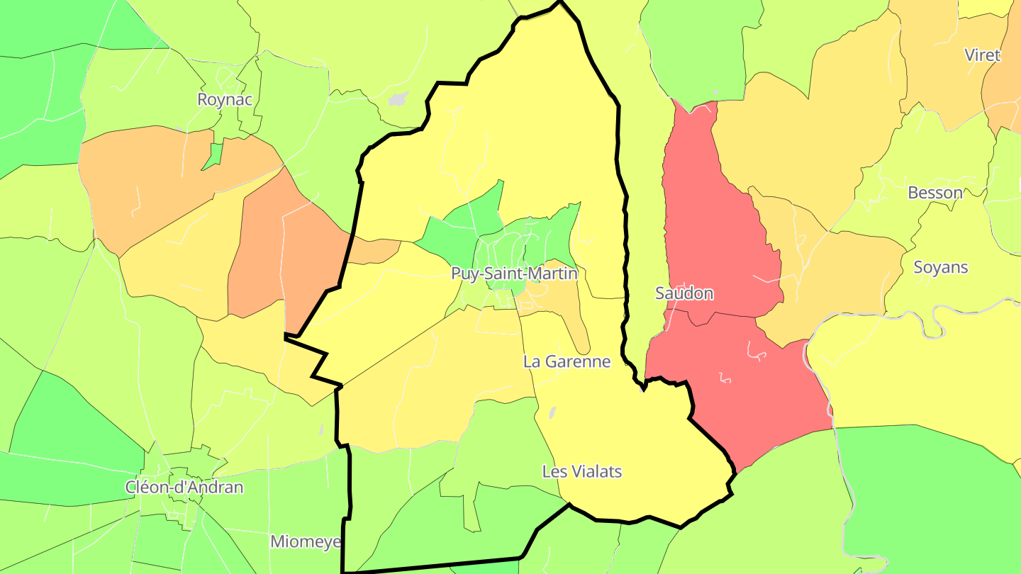 Carte des prix de l'immobilier Puy-Saint-Martin