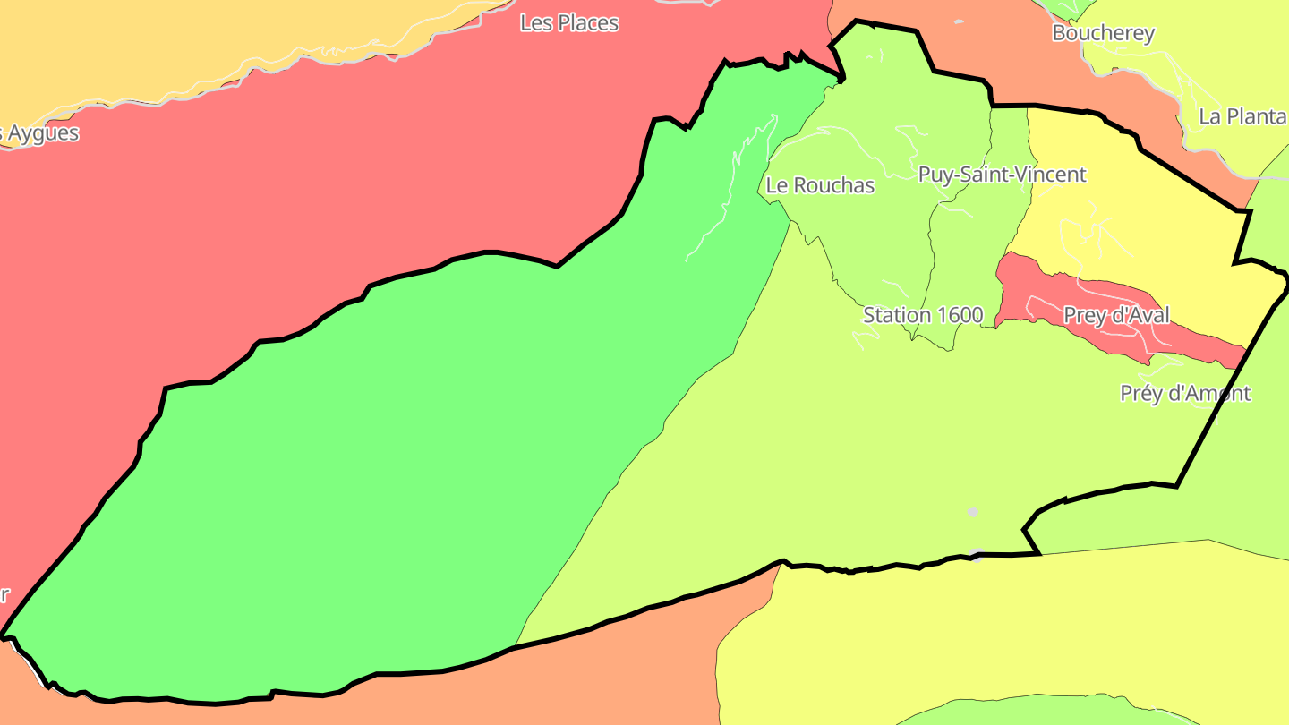 Carte des prix de l'immobilier Puy-Saint-Vincent
