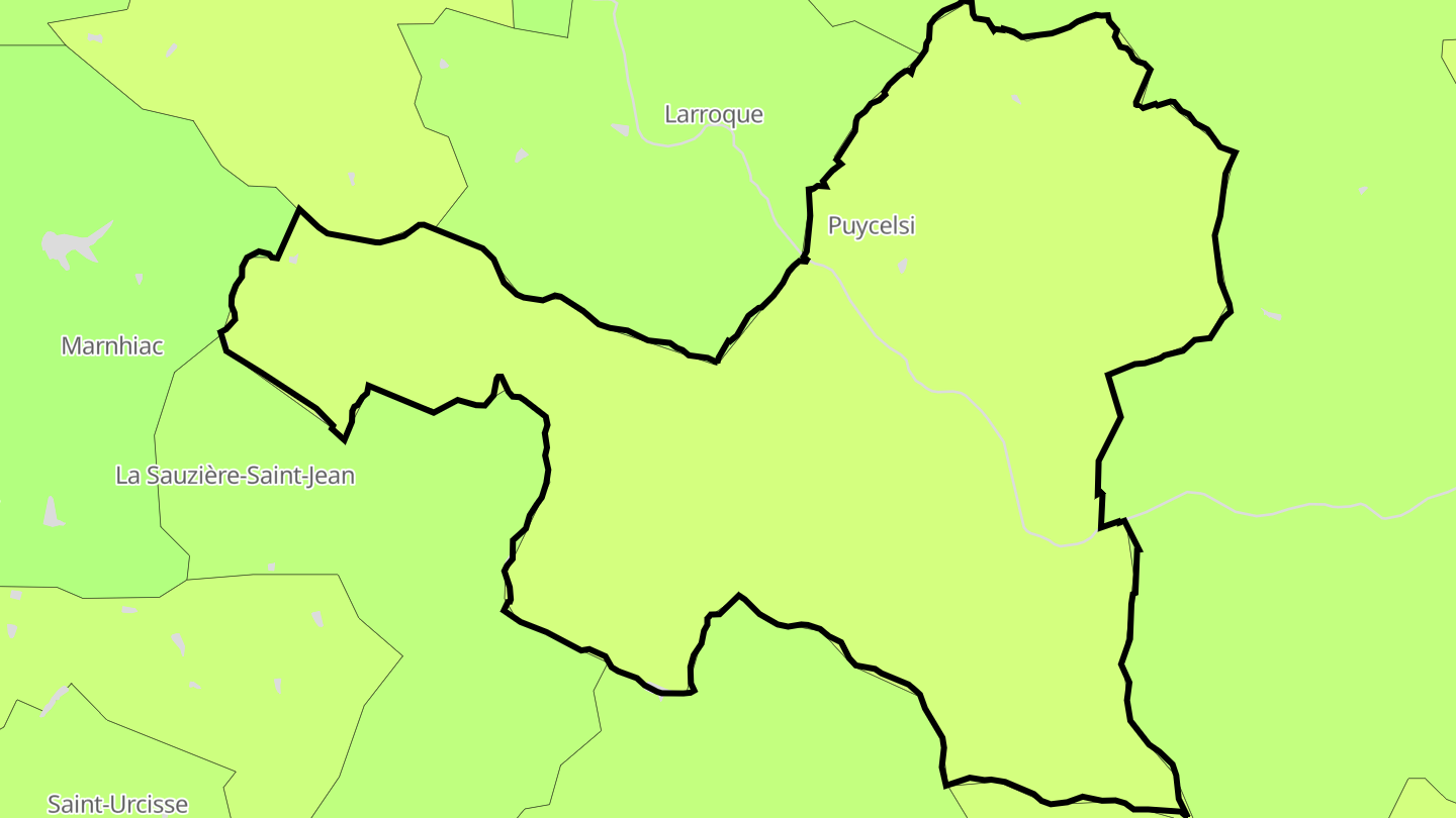 Carte des prix de l'immobilier Puycelsi