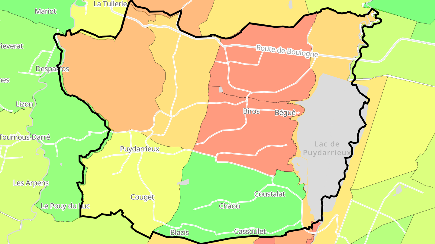 Carte des prix de l'immobilier Puydarrieux