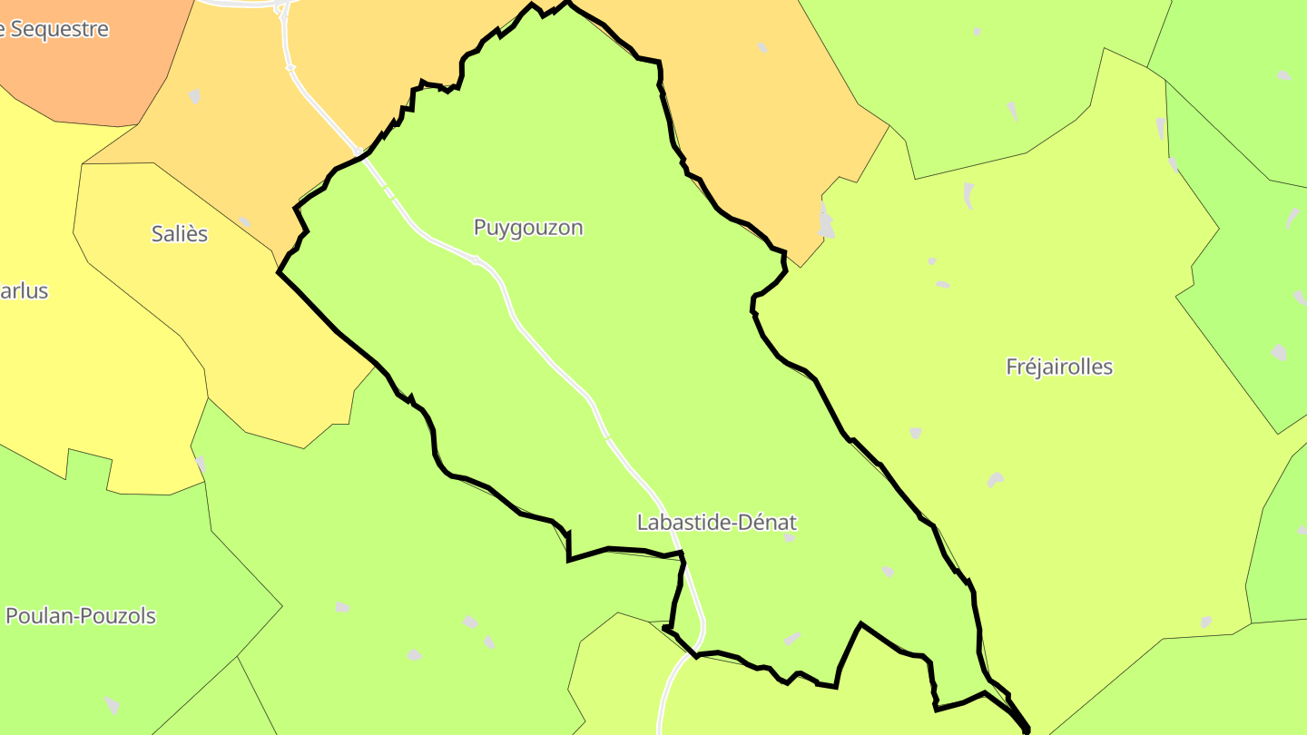 Carte des prix de l'immobilier Puygouzon