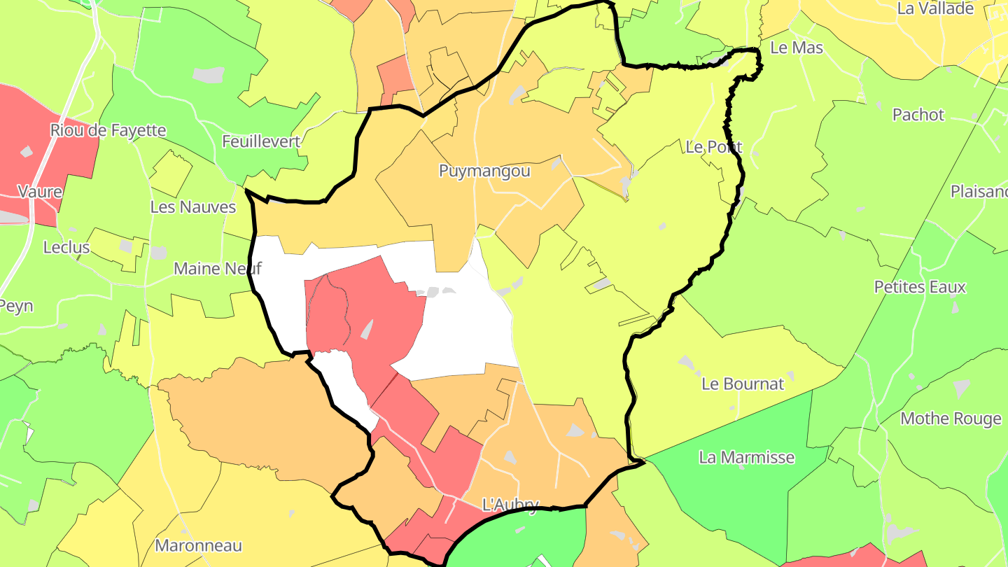 Carte des prix de l'immobilier Puymangou