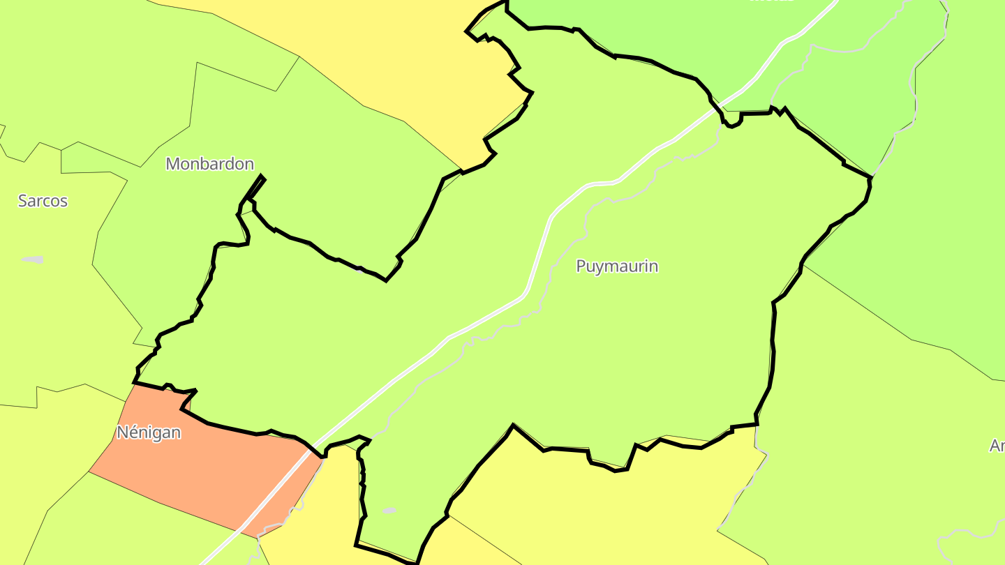 Carte des prix de l'immobilier Puymaurin