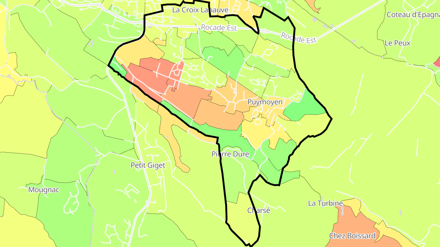 Carte des prix de l'immobilier Puymoyen
