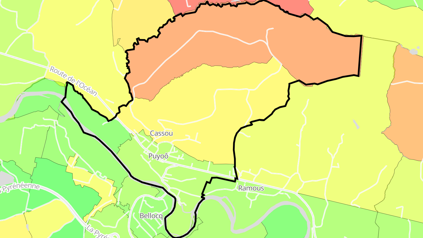 Carte des prix de l'immobilier Puyoô