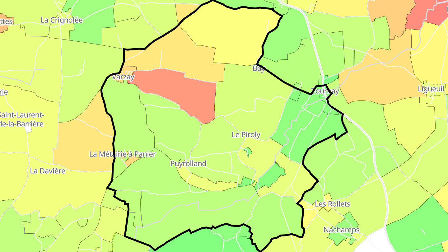 Carte des prix de l'immobilier Puyrolland