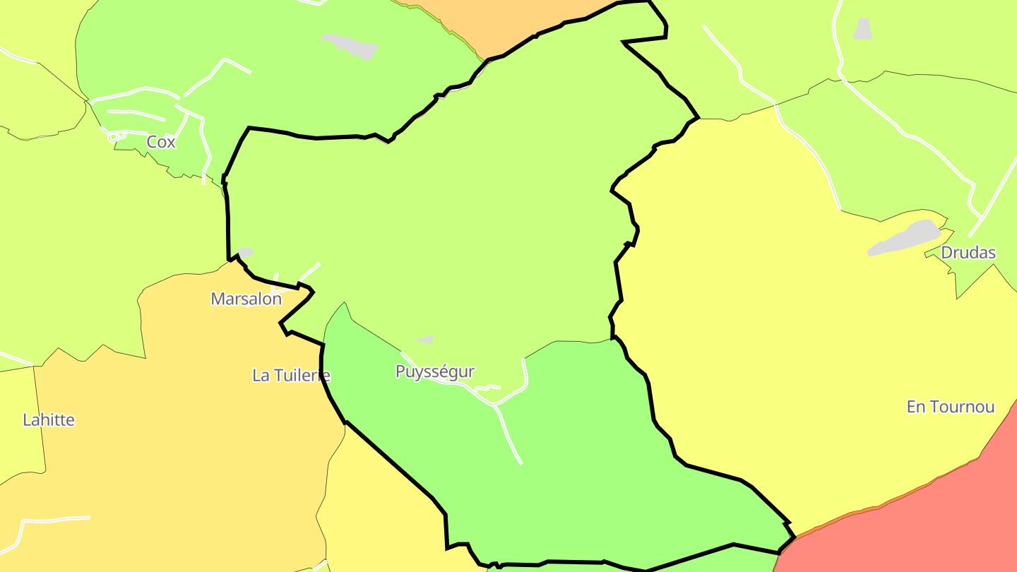 Carte des prix de l'immobilier Puysségur