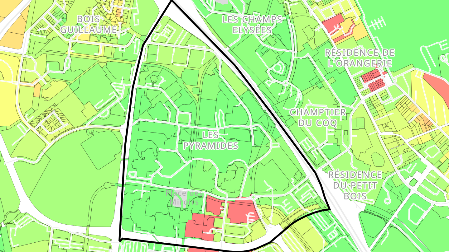 Carte des prix de l'immobilier Pyramides