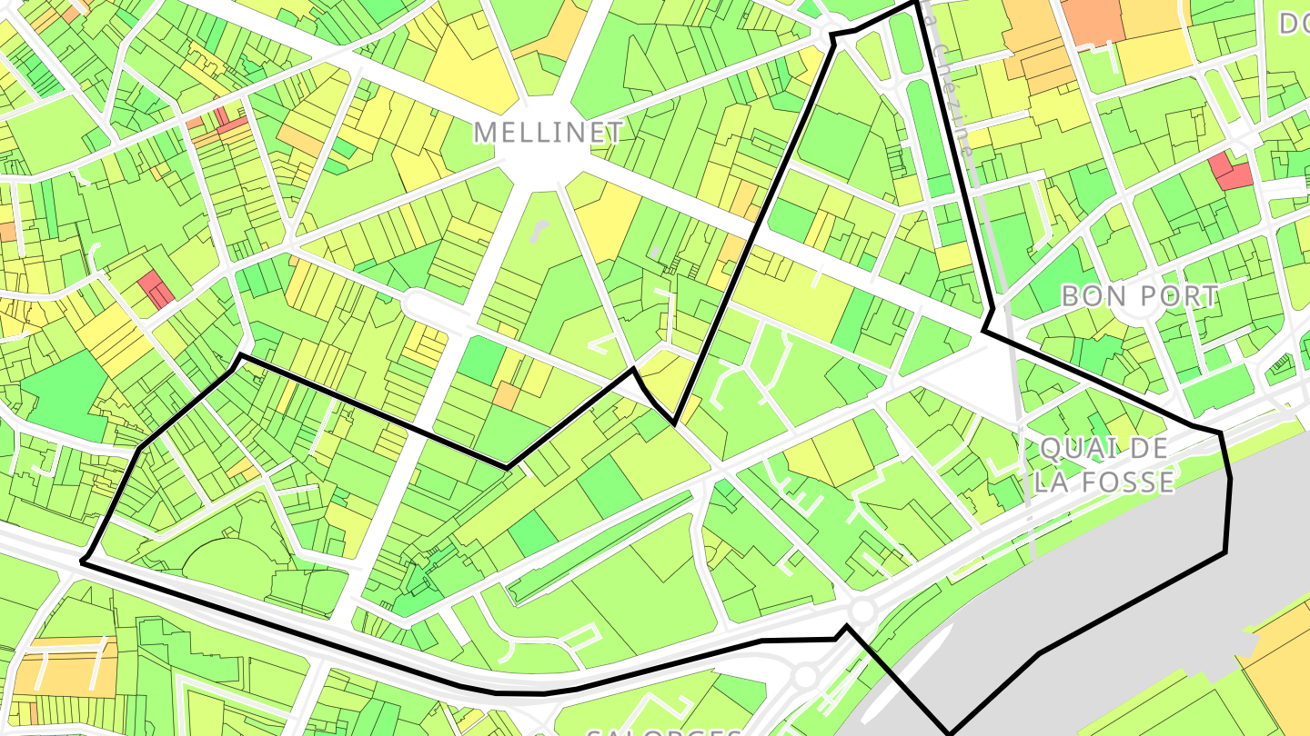 Carte des prix de l'immobilier Quai de la Fosse