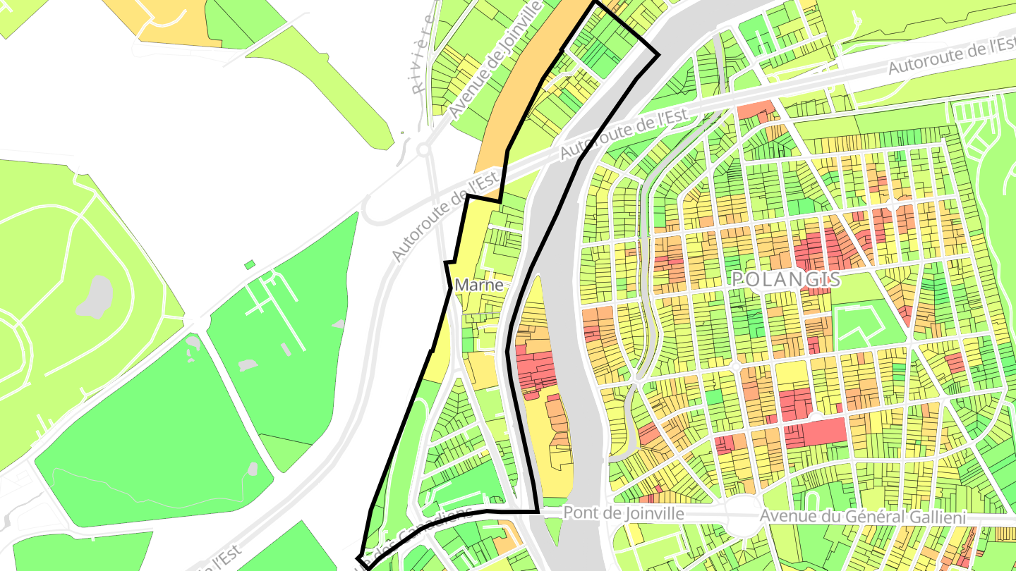 Carte des prix de l'immobilier Quai de la Marne