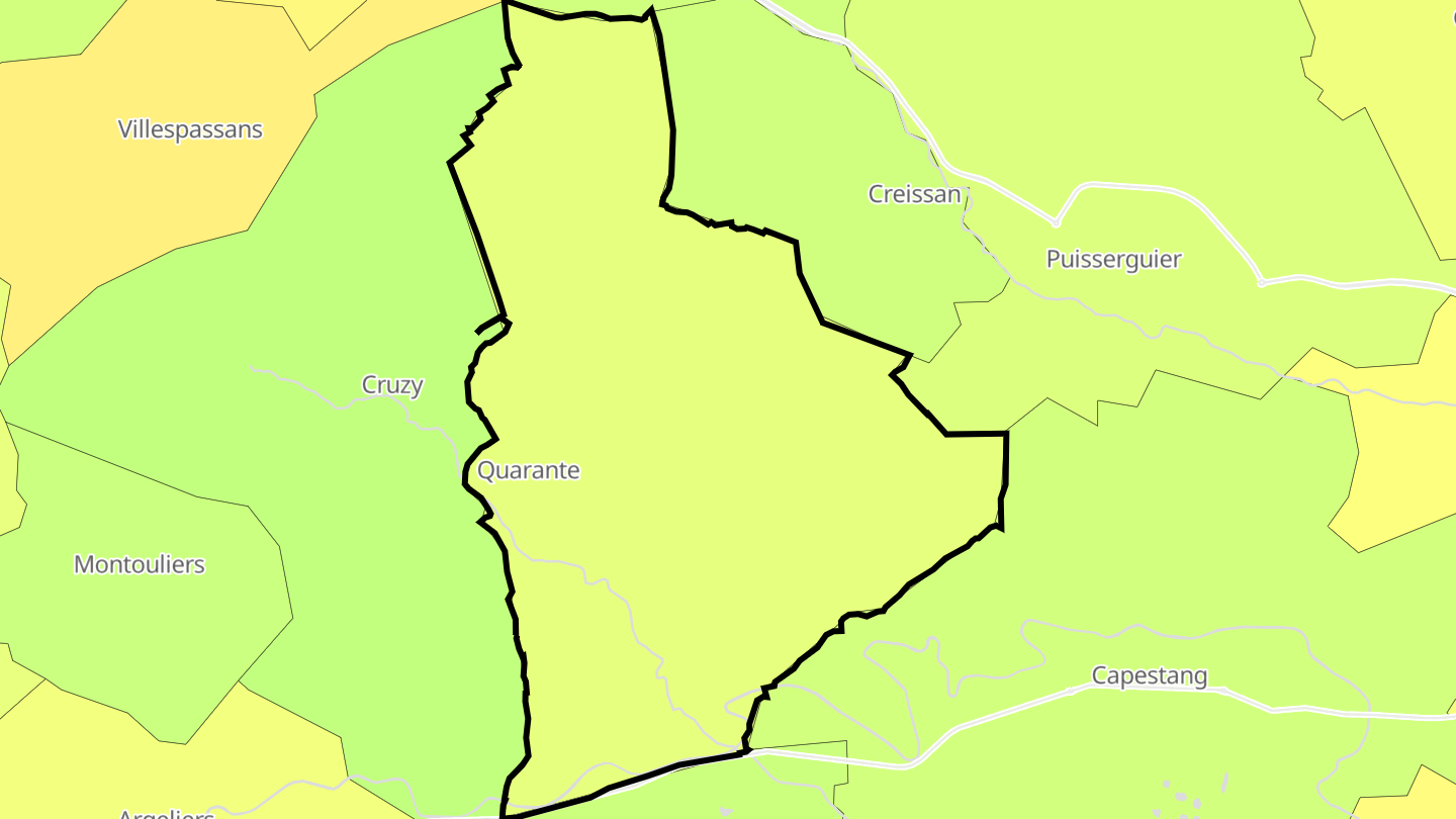 Carte des prix de l'immobilier Quarante