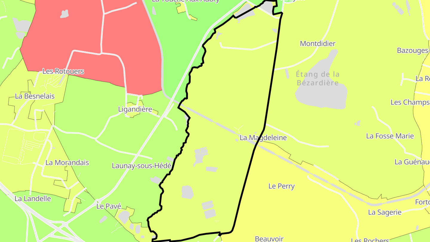 Carte des prix de l'immobilier Quartier Bazouges-sous-Hédé I