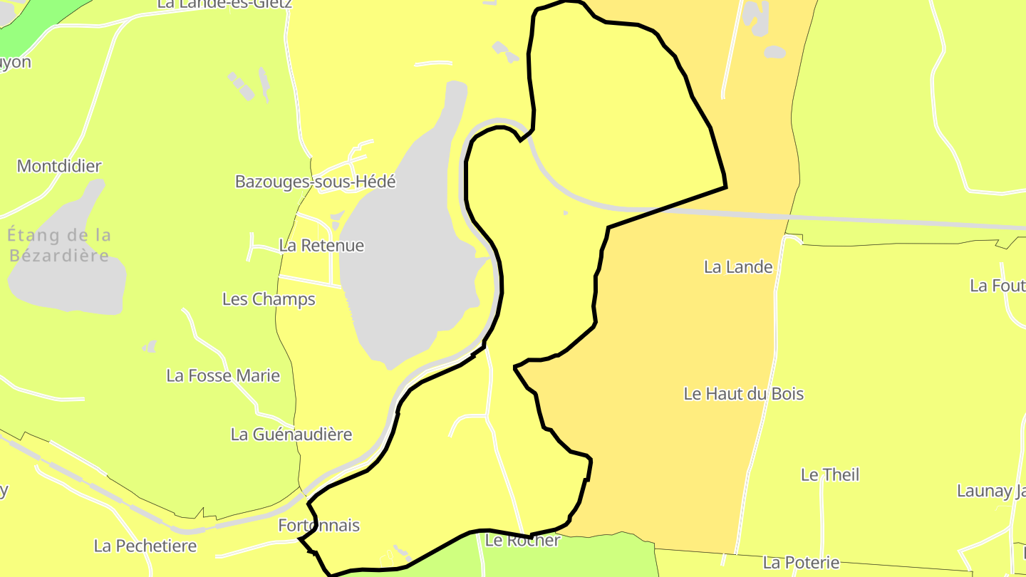 Carte des prix de l'immobilier Quartier Bazouges-sous-Hédé III
