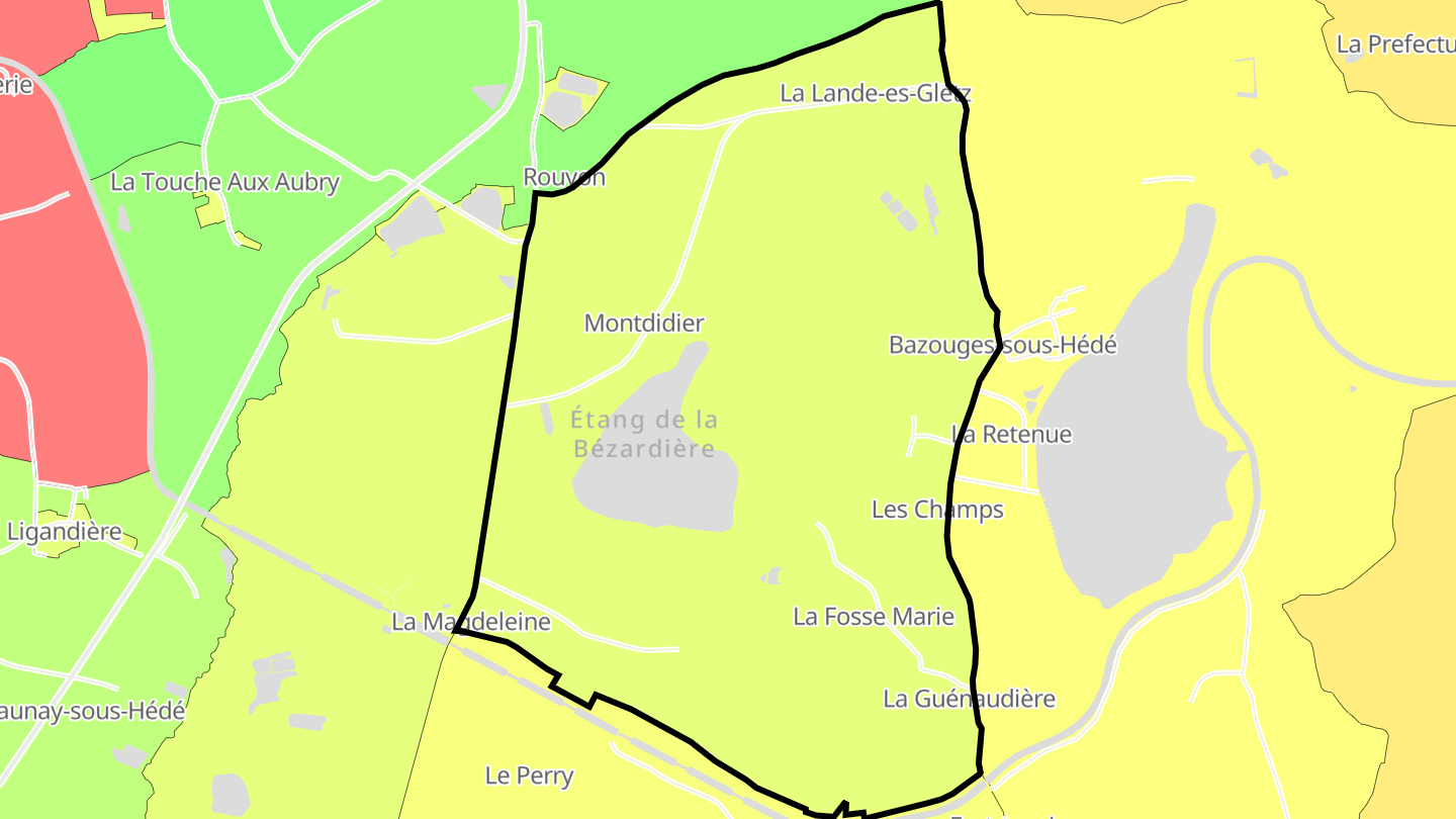 Carte des prix de l'immobilier Quartier Bazouges-sous-Hédé V